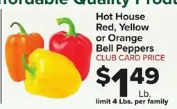 Foodtown supermarkets Hot House Red, Yellow or Orange Bell Peppers offer