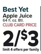 Foodtown supermarkets Best Yet Apple Juice offer