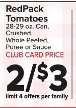 Foodtown supermarkets RedPack Tomatoes offer
