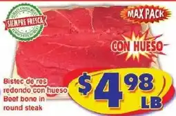 Savers Cost Plus Beef bone in round steak offer