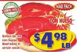 Savers Cost Plus Beef bone in sirloin steak offer
