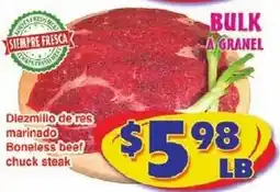 Savers Cost Plus Bonesless beef chuck steak offer
