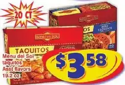 Savers Cost Plus Menu del Sol taquitos offer