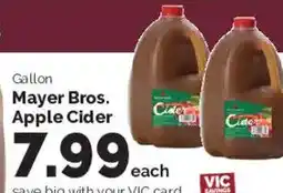 Harris Teeter Gallon Mayer Bros. Apple Cider offer