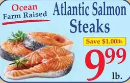 DeMoulas Market Basket Ocean Farm Raised Atlantic Salmon Steaks offer