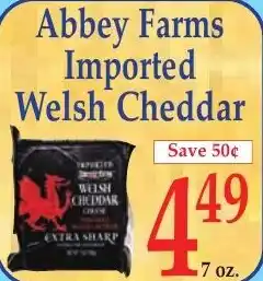 DeMoulas Market Basket Abbey Farms imported welsh cheddar offer