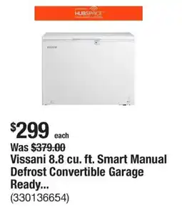 The Home Depot Vissani 8.8 cu. ft. Smart Manual Defrost Convertible Garage Ready... offer