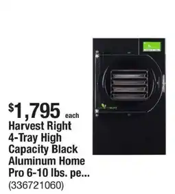 The Home Depot Harvest Right 4-Tray High Capacity Black Aluminum Home Pro offer