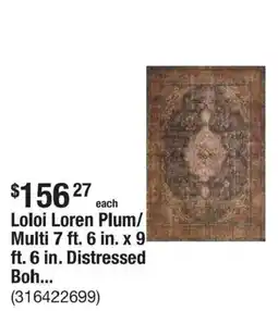 The Home Depot Loloi loren plum multi distressed boh offer