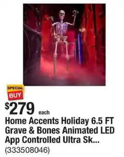 The Home Depot Home Accents Holiday Grave & Bones Animated LED App Controlled Ultra Sk... offer