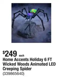 The Home Depot Home Accents Holiday Animated LED Creeping Spider offer
