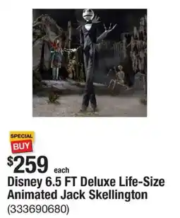 The Home Depot Disney 6.5 FT Deluxe Life-Size Animated Jack Skellington offer