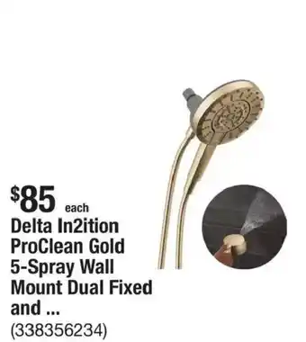 Delta in2ition proclean gold 5-spray wall mount dual fixed