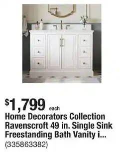 The Home Depot Home Decorators Collection Ravenscroft 49 in. Single Sink Freestanding Bath Vanity i... offer