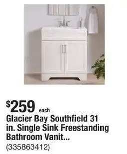 The Home Depot Glacier Bay Southfield 31 in. Single Sink Freestanding Bathroom Vanit... offer
