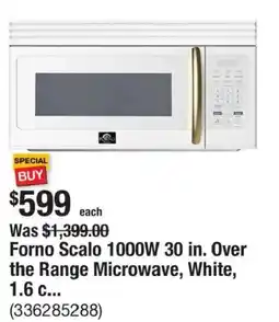The Home Depot Forno Scalo 1000W 30 in. Over the Range Microwave, White offer