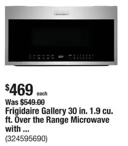 The Home Depot Frigidaire Gallery over the range microwave offer