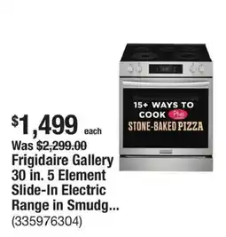 The Home Depot Frigidaire Gallery 30 in. 5 Element Slide-In Electric Range in Smudg... offer