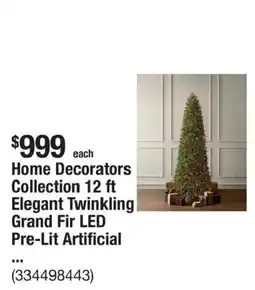 The Home Depot Home Decorators Collection 12 ft Elegant Twinkling Grand Fir LED Pre-Lit Artificial offer