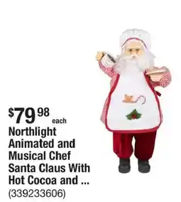 The Home Depot Northlight animated and musical chef santa claus with hot cocoa and ... offer