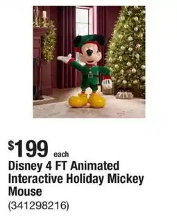 The Home Depot Disney 4 FT Animated Interactive Holiday Mickey Mouse offer