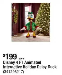 The Home Depot Disney 4 FT Animated Interactive Holiday Daisy Duck offer