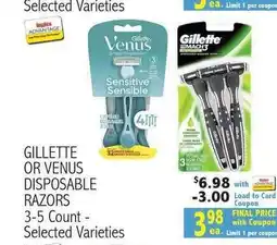 Ingles Markets Gillette or venus disposable razors offer