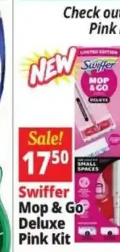 Ocean State Job Lot Swiffer Mop & Go Deluxe Pink Kit offer