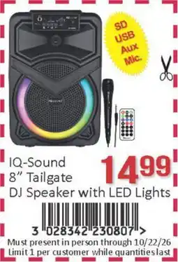 General Discount IQ-Sound 8 Tailgate DJ Speaker with LED Lights offer