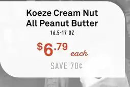 Standard Market Koeze Cream Nut All Peanut Butter offer