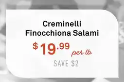Standard Market Creminelli Finocchiona Salami offer