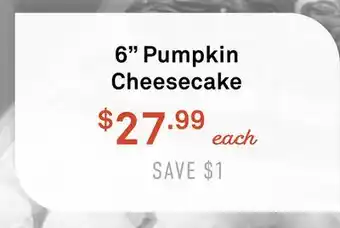 Standard Market 6 Pumpkin Cheesecake offer
