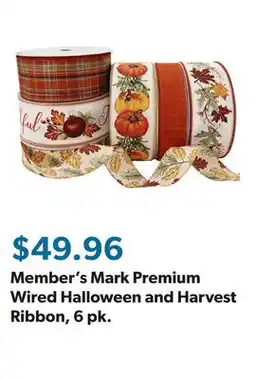 Sam's Club Member's Mark Premium Wired Halloween and Harvest Ribbon, 6 pk offer