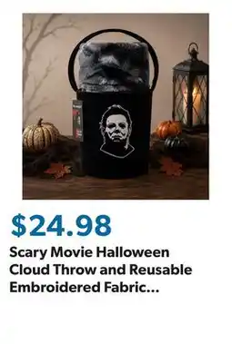 Sam's Club Scary Movie Halloween Cloud Throw and Reusable Embroidered Fabric Bucket Set, 60 x 70 offer