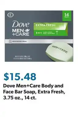 Sam's Club Dove Men+Care Body and Face Bar Soap, Extra Fresh, 3.75 oz., 14 ct offer