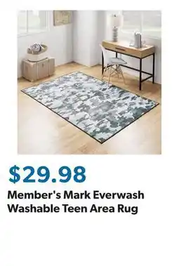 Sam's Club Member's Mark Everwash Washable Teen Area Rug offer