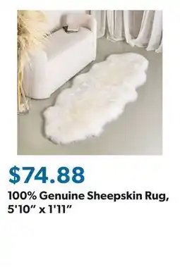 Sam's Club 100% Genuine Sheepskin Rug, 5'10 x 1'11 offer