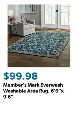 Sam's Club Member's Mark Everwash Washable Area Rug, 6'6x 9'6 offer