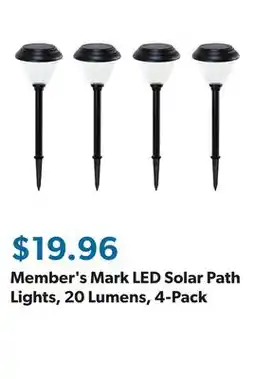 Sam's Club Member's Mark LED Solar Path Lights, 20 Lumens, 4-Pack offer