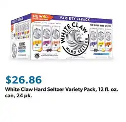 Sam's Club White Claw Hard Seltzer Variety Pack, 12 fl. oz. can, 24 pk offer