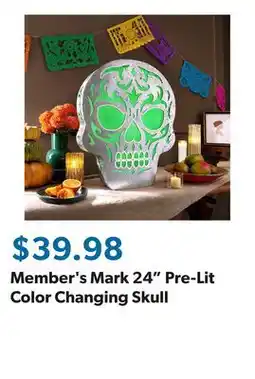 Sam's Club Member's Mark 24 Pre-Lit Color Changing Skull offer