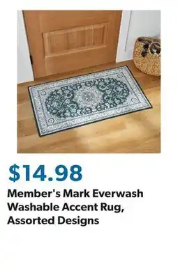 Sam's Club Member's Mark Everwash Washable Accent Rug, Assorted Designs offer
