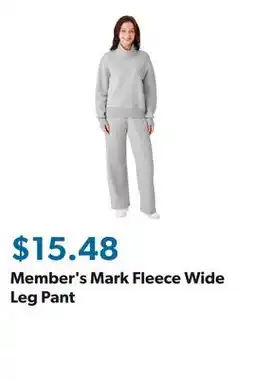 Sam's Club Member's Mark Fleece Wide Leg Pant offer