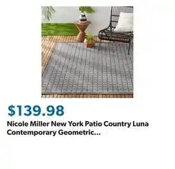 Sam's Club Nicole Miller New York Patio Country Luna Contemporary Geometric Indoor/Outdoor Area Rug, Black/Gray offer