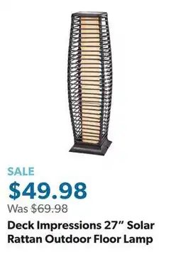 Sam's Club Deck Impressions 27 Solar Rattan Outdoor Floor Lamp offer