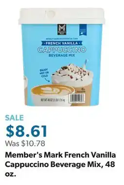 Sam's Club Member's Mark French Vanilla Cappuccino Beverage Mix, 48 oz offer