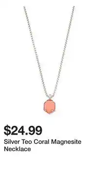 TJ Maxx Silver Teo Coral Magnesite Necklace offer