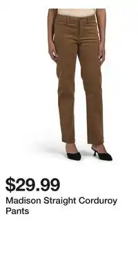 TJ Maxx Madison Straight Corduroy Pants offer