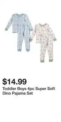 TJ Maxx Toddler Boys 4pc Super Soft Dino Pajama Set offer
