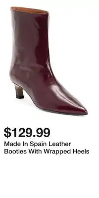 TJ Maxx Made In Spain Leather Booties With Wrapped Heels offer